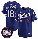 Men's Los Angeles Dodgers #18 Yoshinobu Yamamoto Royal 2025 Tokyo Series Limited Stitched Jersey Dzhi,baseball caps,new era cap wholesale,wholesale hats